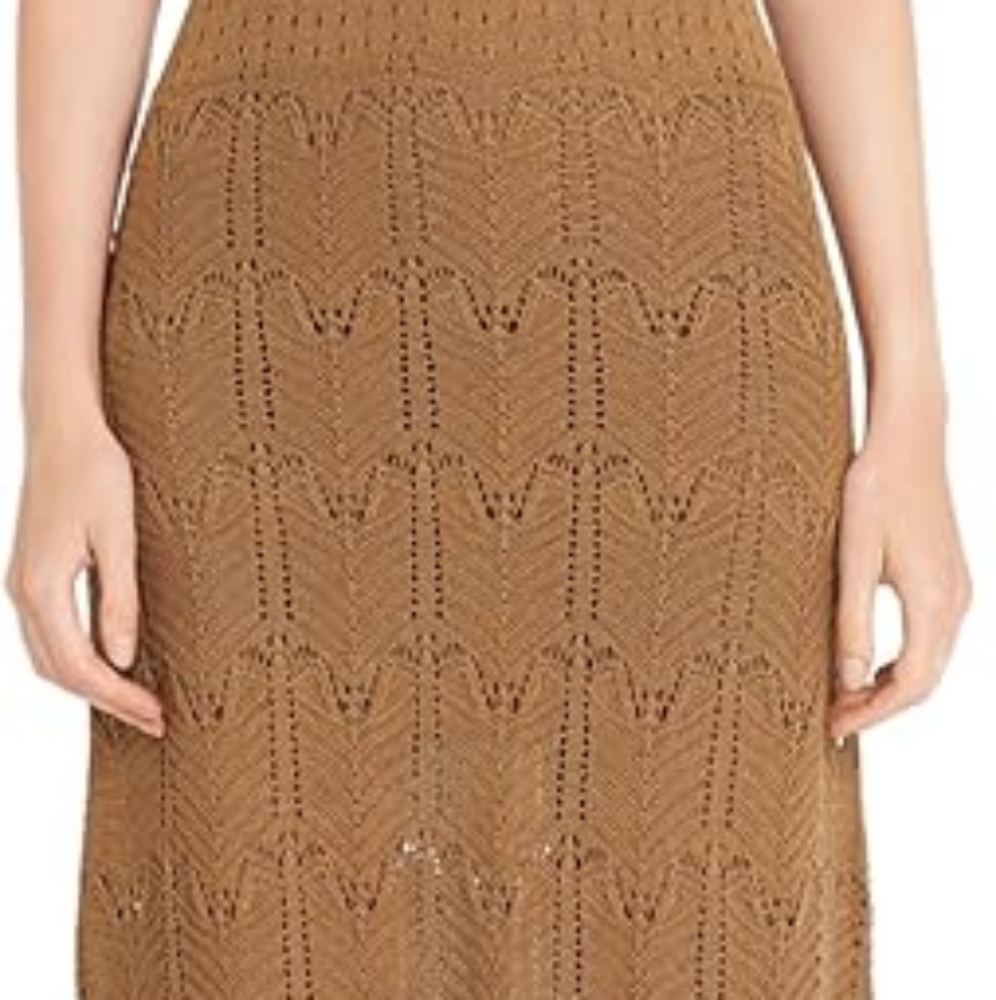 Luxely Wilder Sleeveless V-Neck Knit Midi Scalloped Hem Summer Dresses - Picture 5 of 13